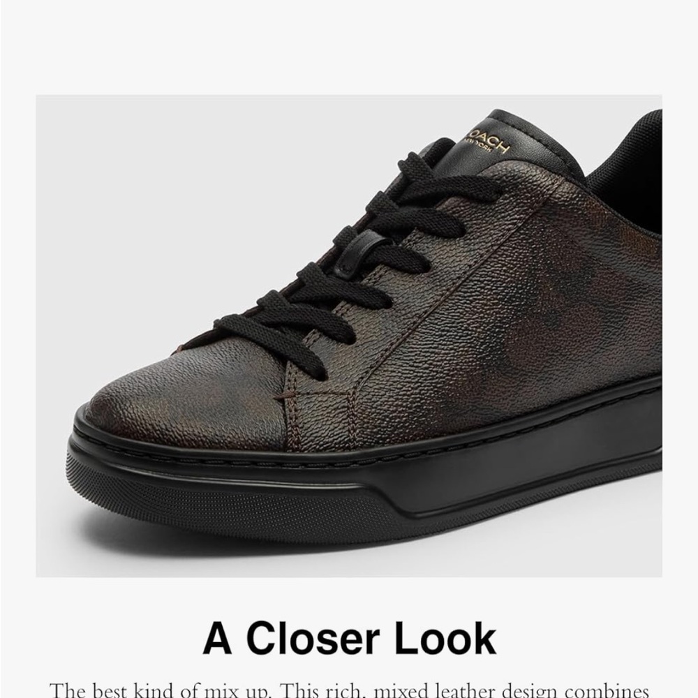 Coach Women's Signature Canvas Black and Brown Sneakers - Picture 7 of 8